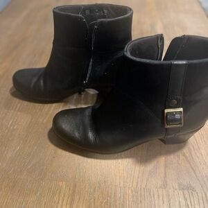 Clarks Black Ankle Booties with Buckle